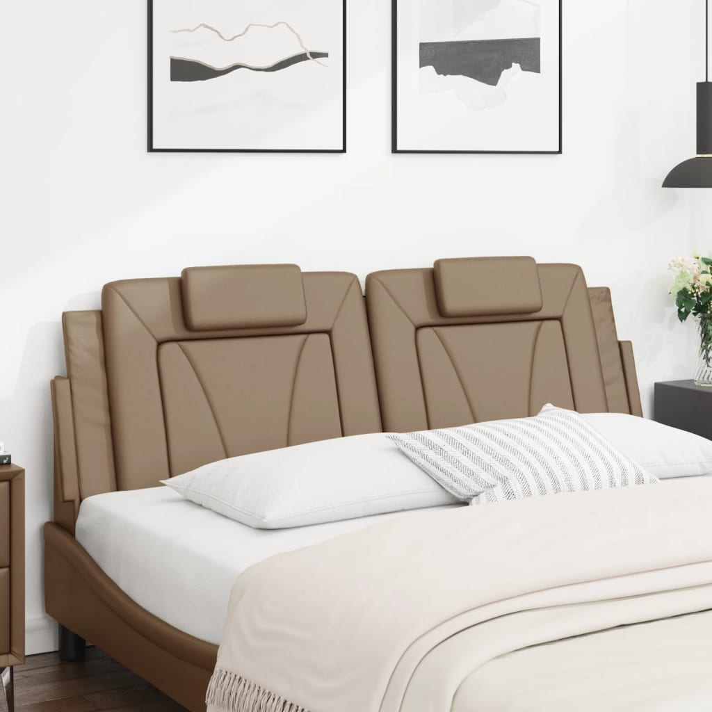 vidaXL Cabecero de cama acolchado cuero sintético capuchino 160 cm