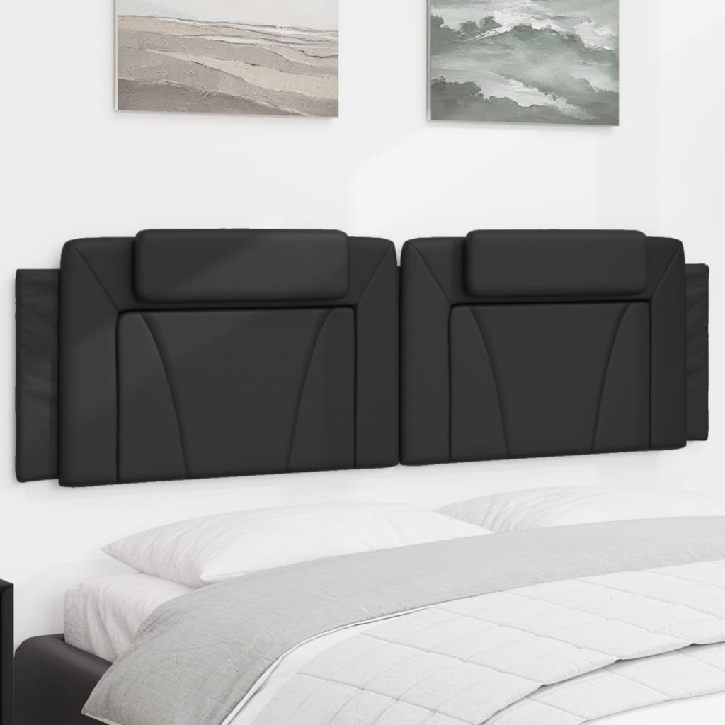 vidaXL Cabecero de cama acolchado cuero sintético negro 180 cm