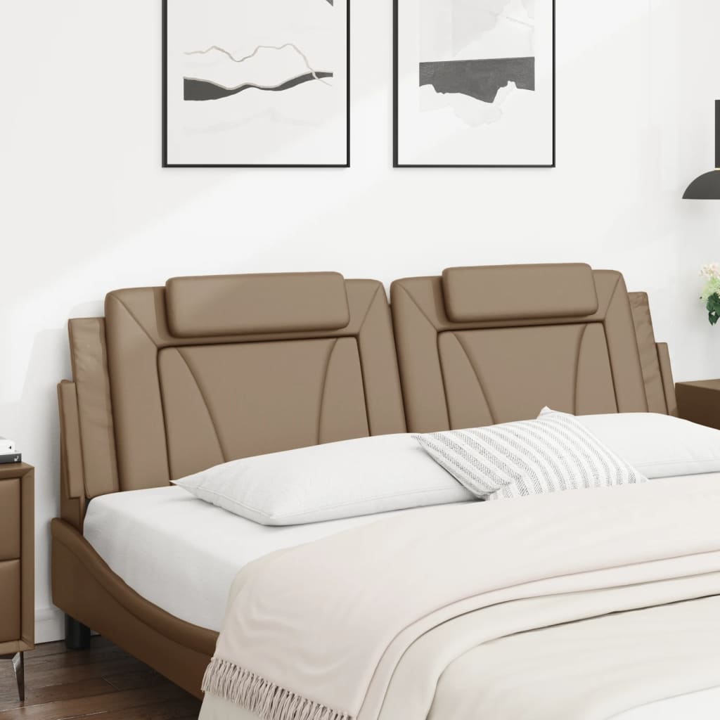 vidaXL Cabecero de cama acolchado cuero sintético capuchino 180 cm