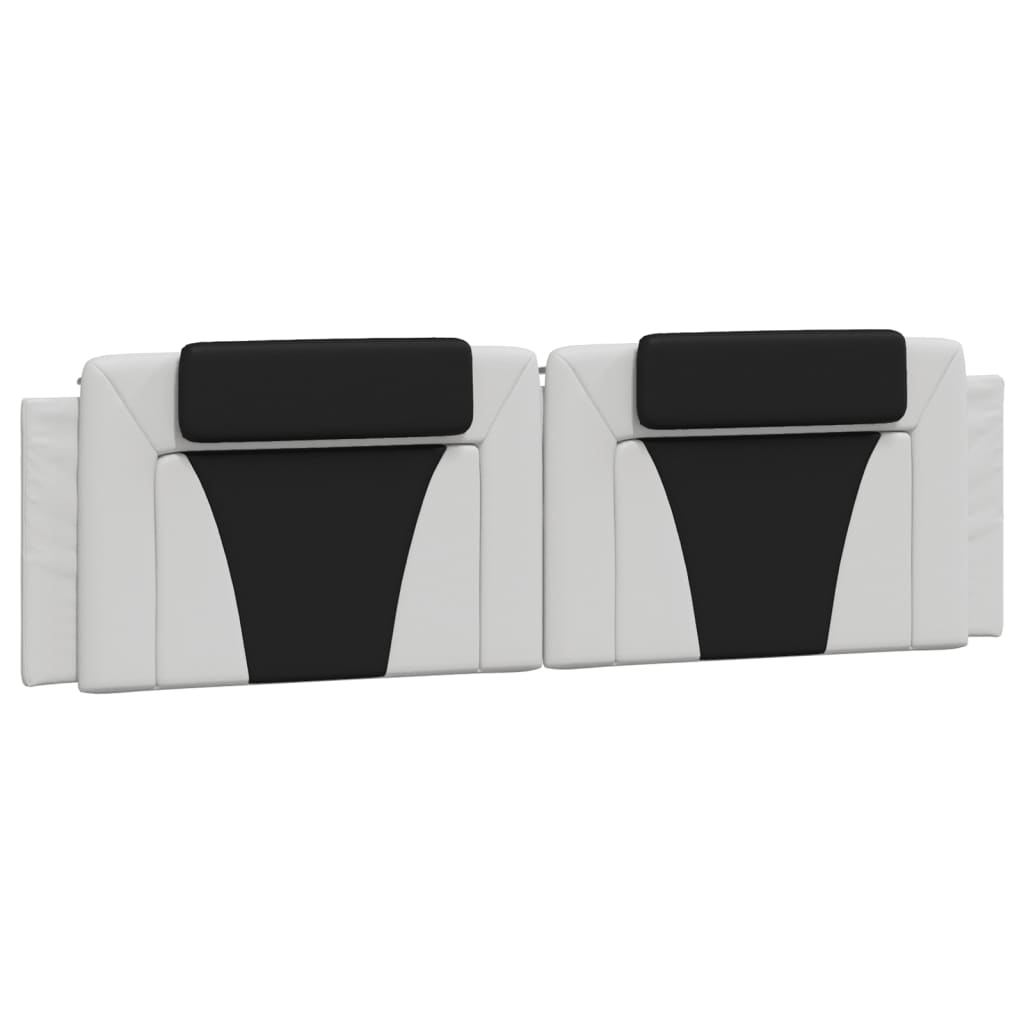 vidaXL Cabecero de cama acolchado cuero sintético blanco negro 180 cm