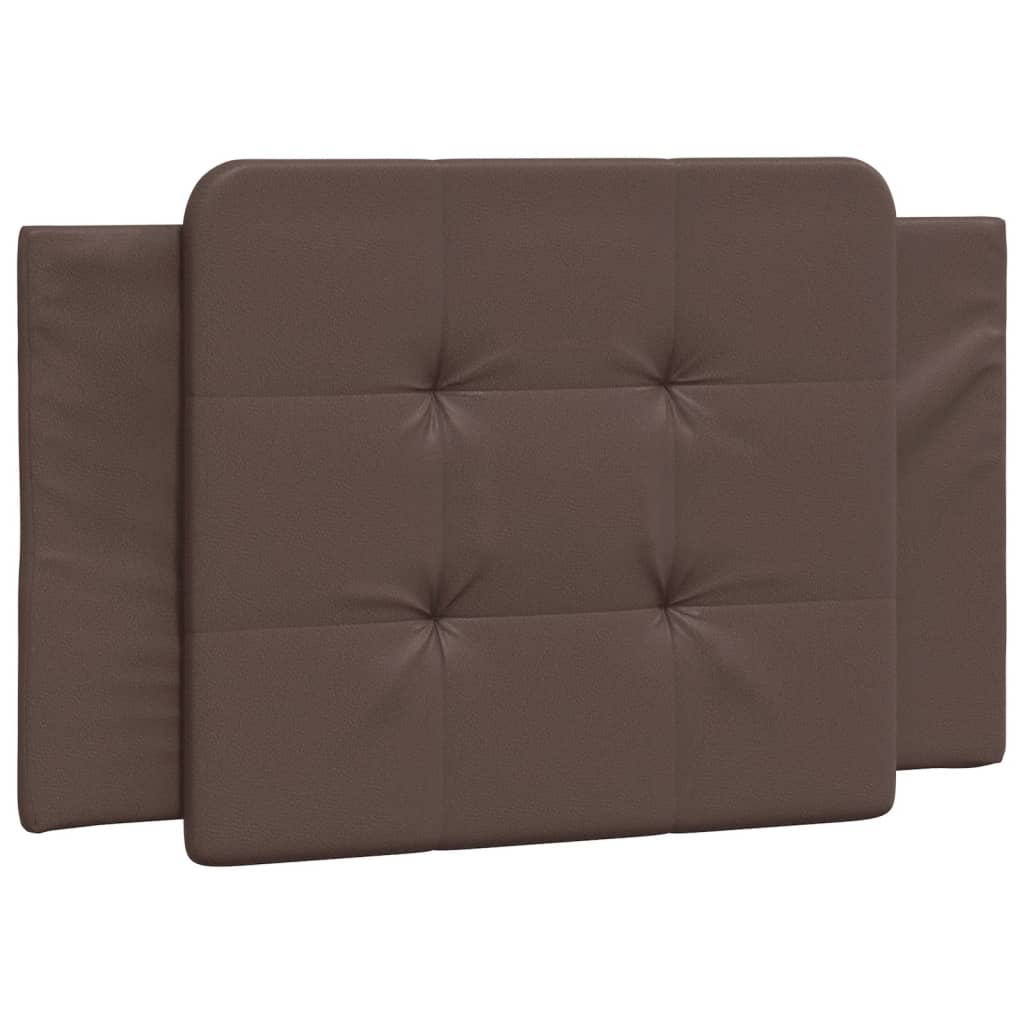 vidaXL Cabecero de cama acolchado cuero sintético marrón 90 cm