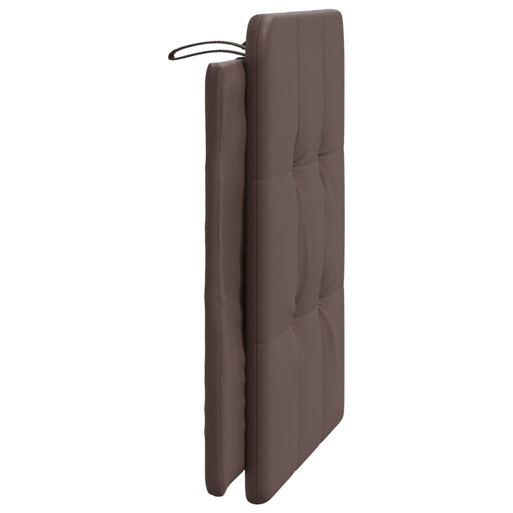 vidaXL Cabecero de cama acolchado cuero sintético marrón 90 cm