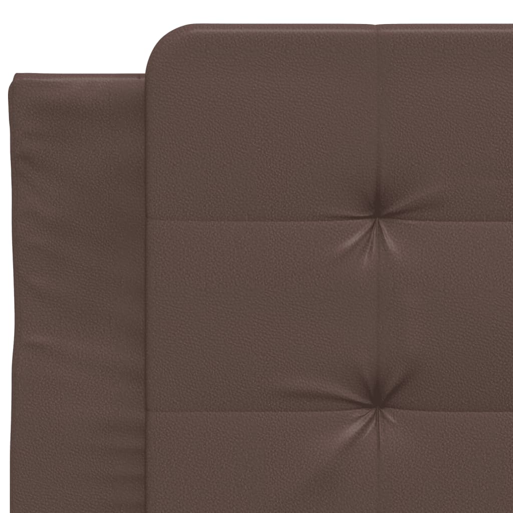 vidaXL Cabecero de cama acolchado cuero sintético marrón 90 cm