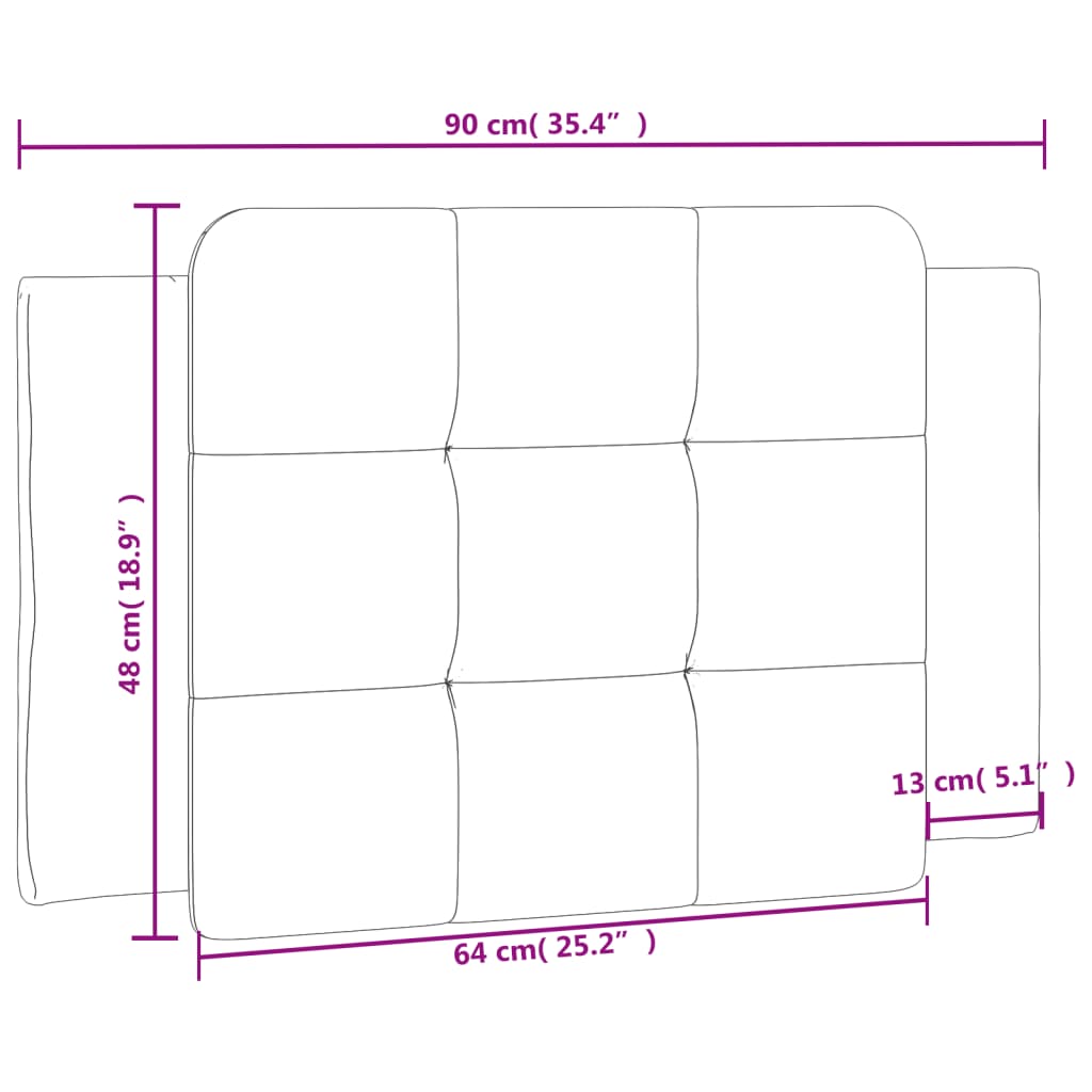 vidaXL Cabecero de cama acolchado cuero sintético marrón 90 cm