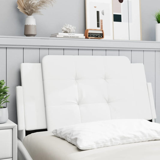vidaXL Cabecero de cama acolchado cuero sintético blanco 100 cm