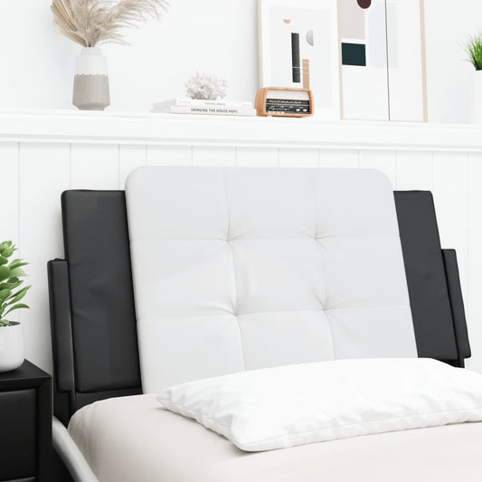 vidaXL Cabecero de cama acolchado cuero sintético blanco negro 100 cm