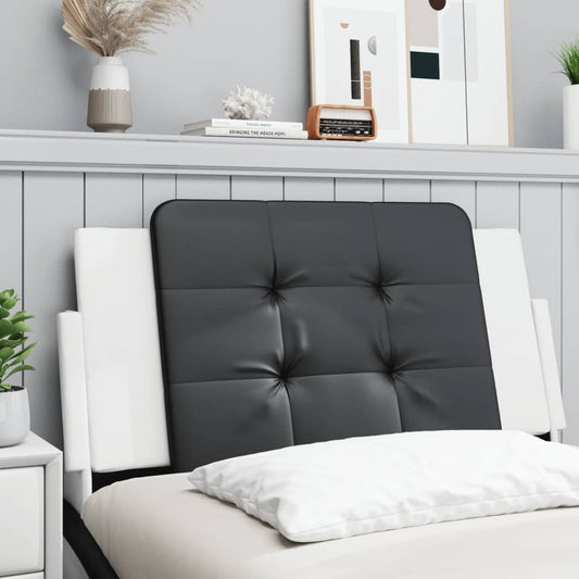 vidaXL Cabecero de cama acolchado cuero sintético negro blanco 100 cm