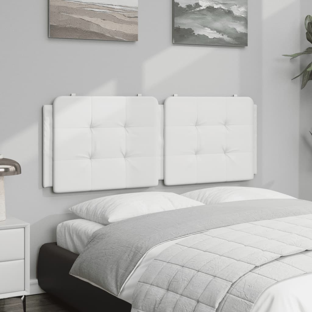 vidaXL Cabecero de cama acolchado cuero sintético blanco 120 cm