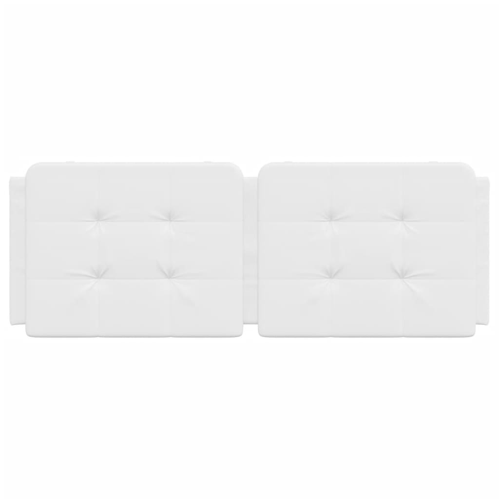 vidaXL Cabecero de cama acolchado cuero sintético blanco 120 cm