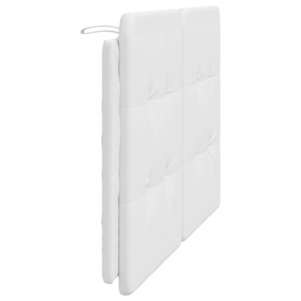 vidaXL Cabecero de cama acolchado cuero sintético blanco 120 cm