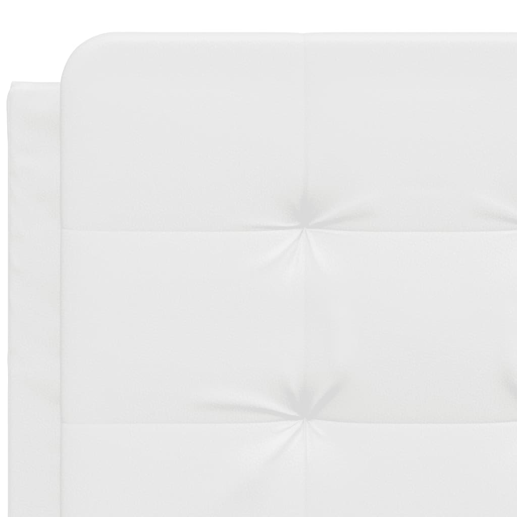 vidaXL Cabecero de cama acolchado cuero sintético blanco 120 cm