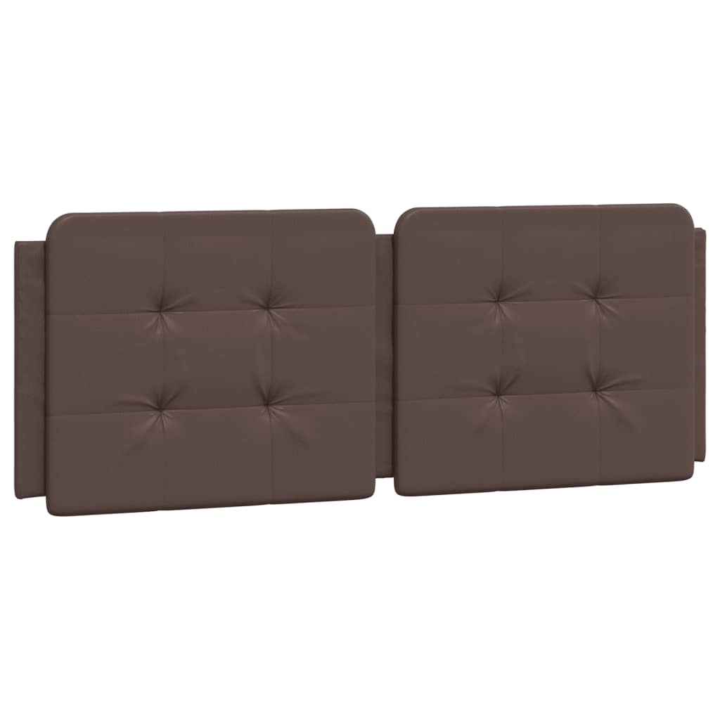 vidaXL Cabecero de cama acolchado cuero sintético marrón 120 cm