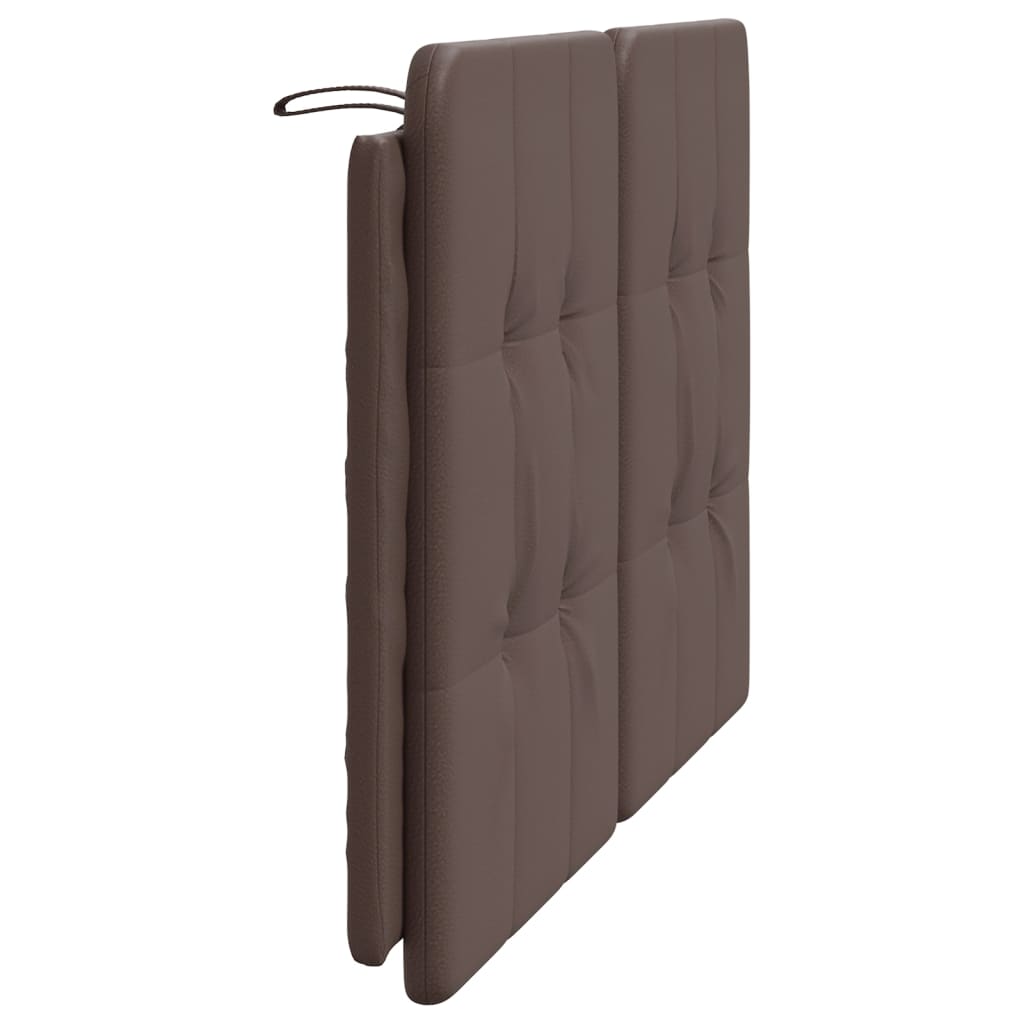 vidaXL Cabecero de cama acolchado cuero sintético marrón 120 cm