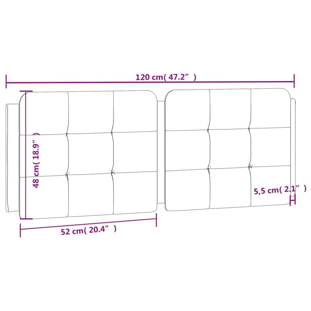 vidaXL Cabecero de cama acolchado cuero sintético marrón 120 cm