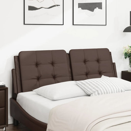 vidaXL Cabecero de cama acolchado cuero sintético marrón 120 cm