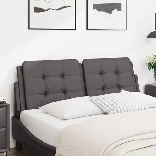 vidaXL Cabecero de cama acolchado cuero sintético gris 120 cm