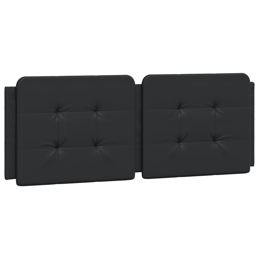 vidaXL Cabecero de cama acolchado cuero sintético negro 140 cm