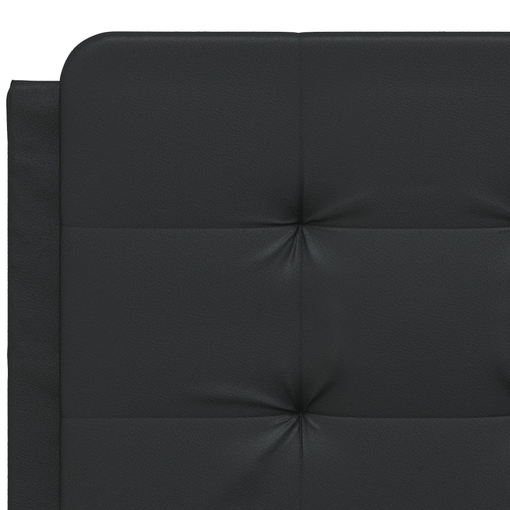 vidaXL Cabecero de cama acolchado cuero sintético negro 140 cm