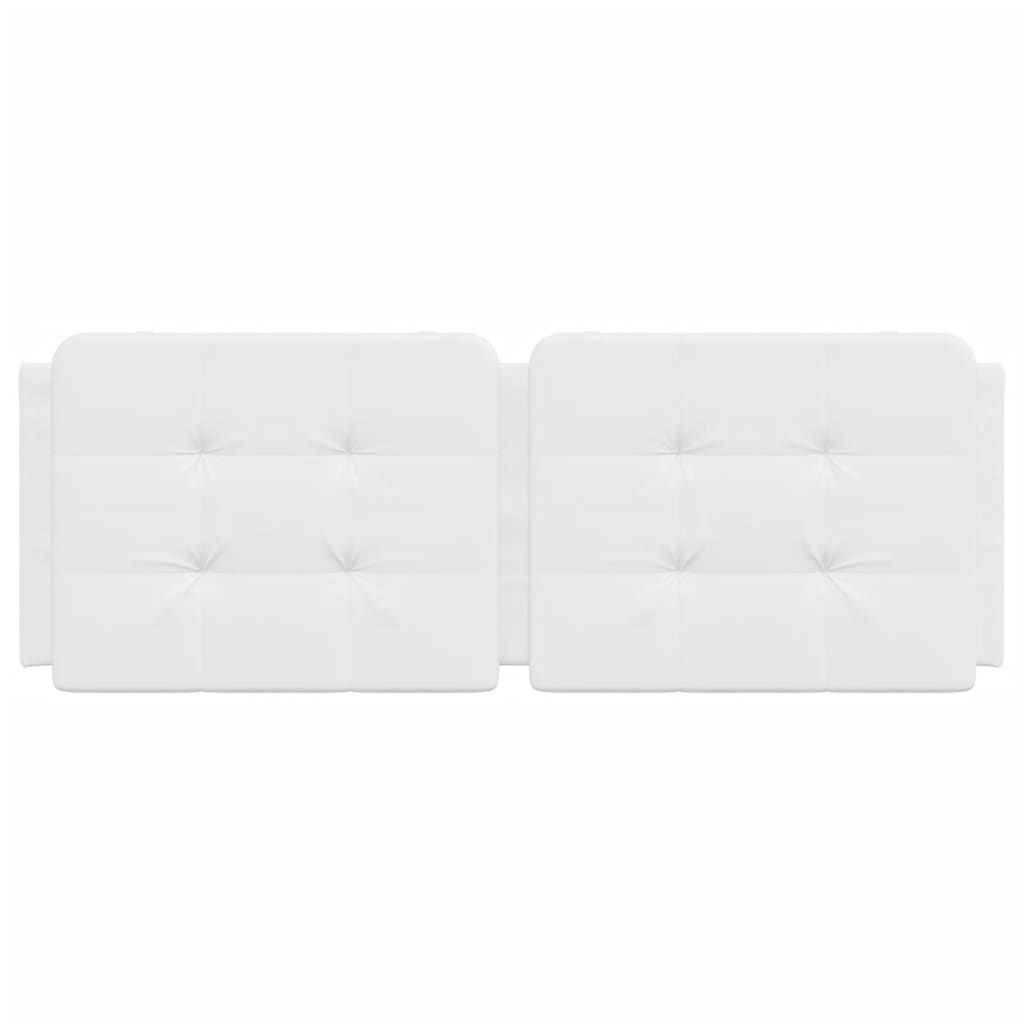 vidaXL Cabecero de cama acolchado cuero sintético blanco 140 cm