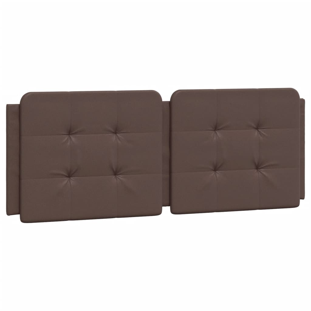 vidaXL Cabecero de cama acolchado cuero sintético marrón 140 cm