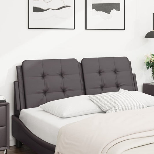 vidaXL Cabecero de cama acolchado cuero sintético gris 140 cm