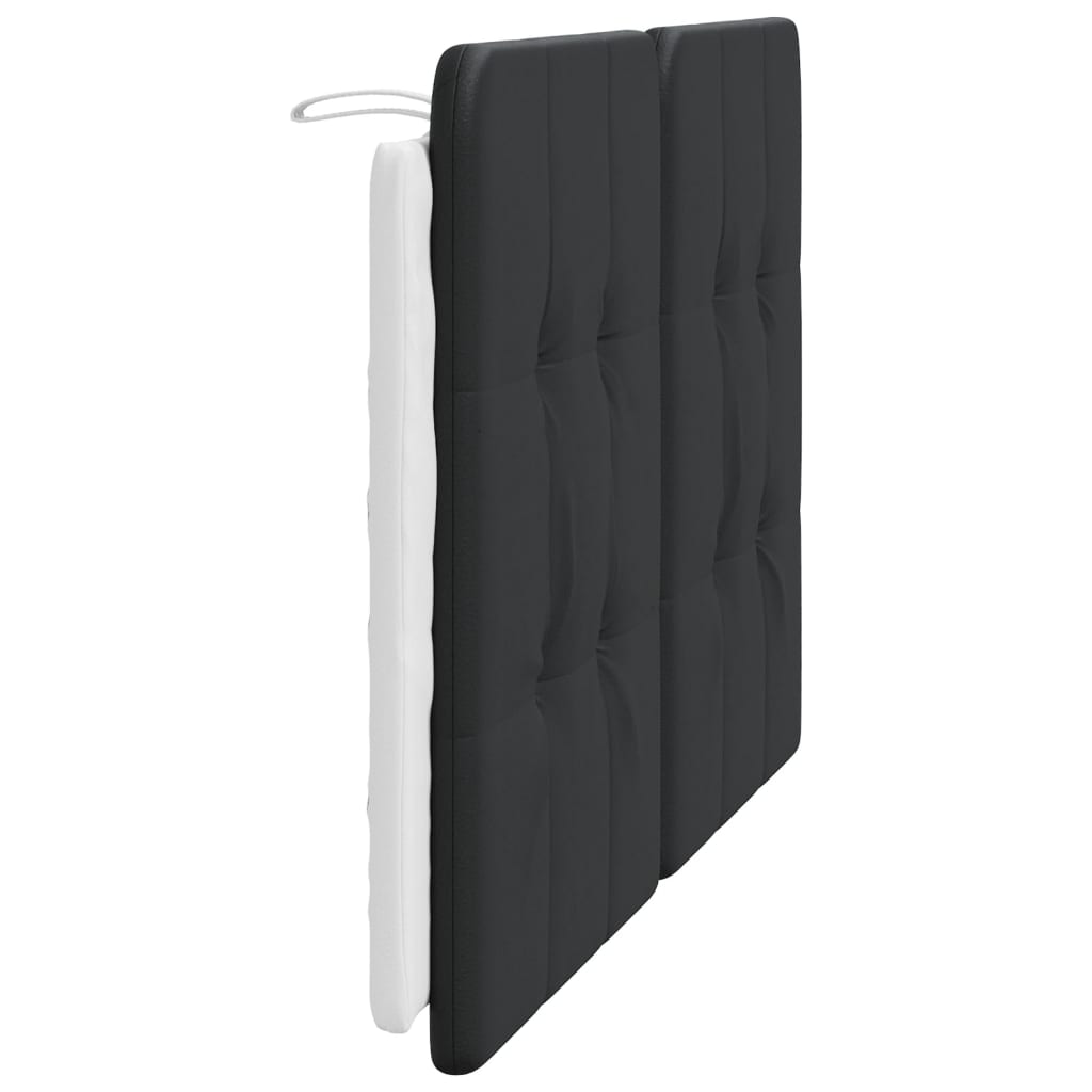 vidaXL Cabecero de cama acolchado cuero sintético negro blanco 140 cm