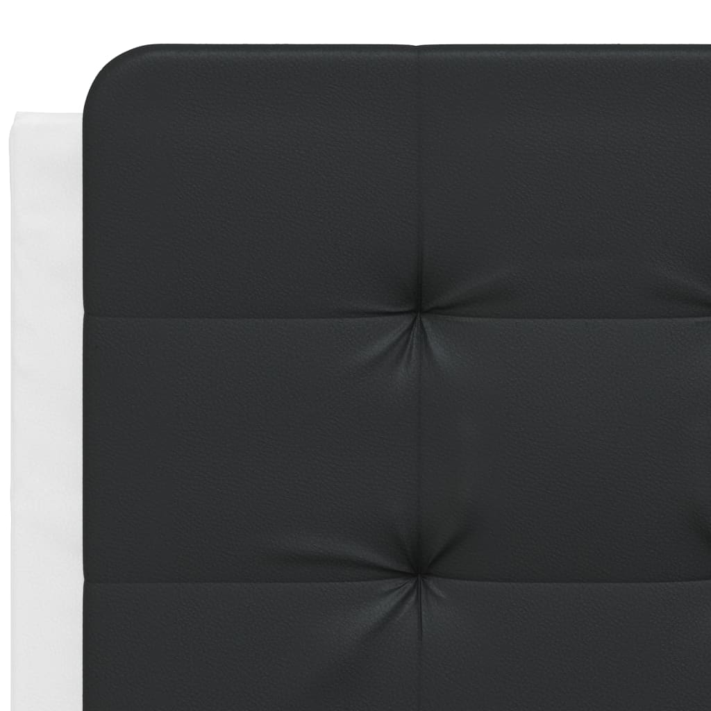 vidaXL Cabecero de cama acolchado cuero sintético negro blanco 140 cm