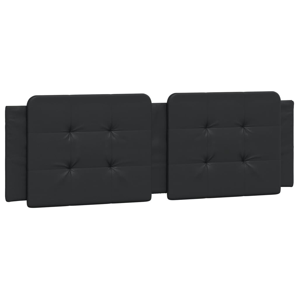 vidaXL Cabecero de cama acolchado cuero sintético negro 160 cm