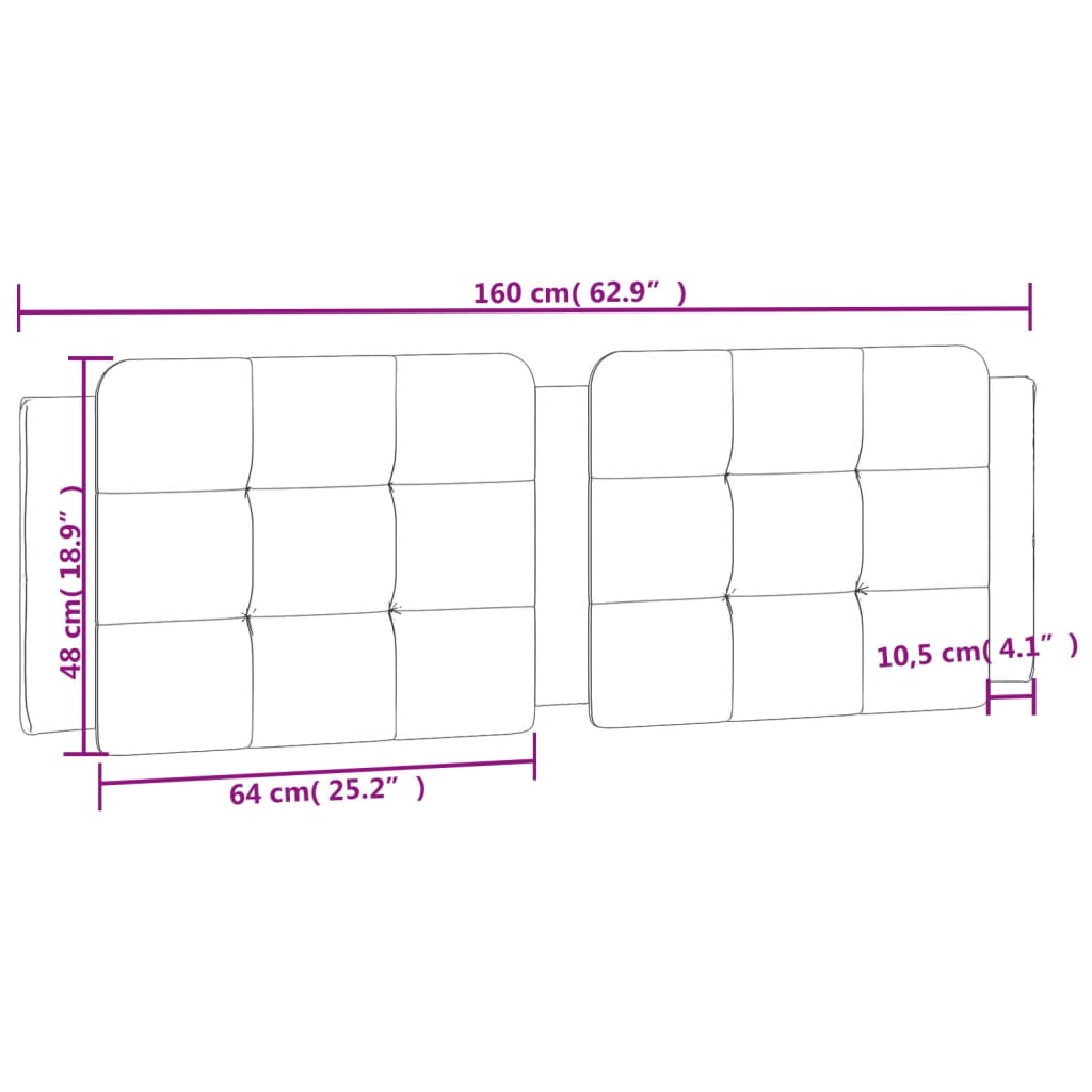 vidaXL Cabecero de cama acolchado cuero sintético negro 160 cm