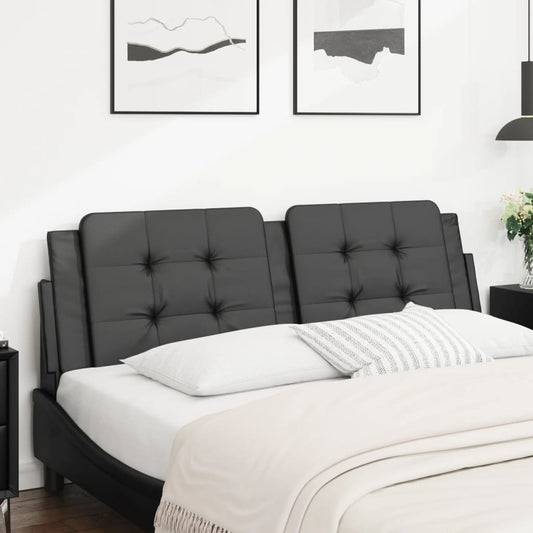 vidaXL Cabecero de cama acolchado cuero sintético negro 160 cm