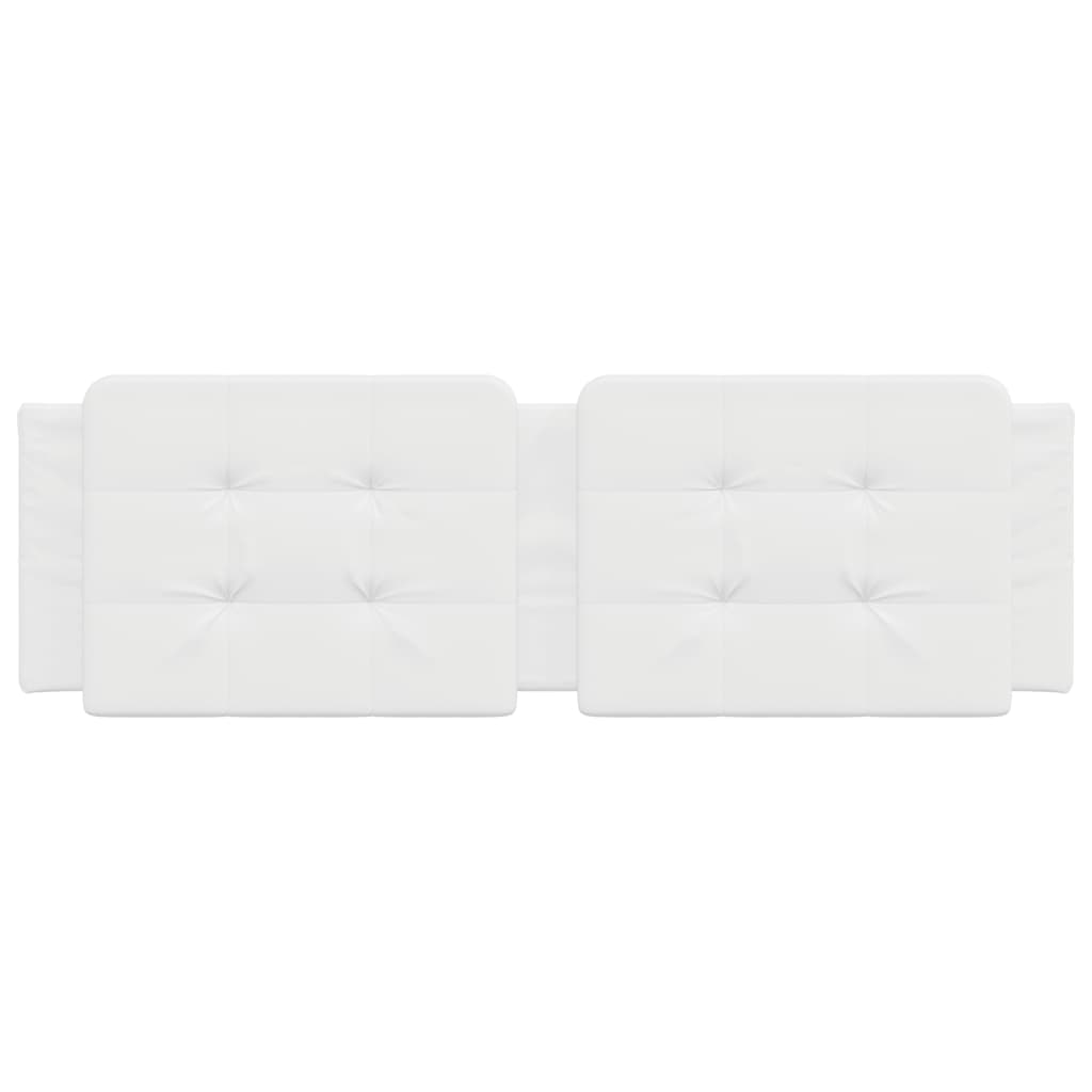 vidaXL Cabecero de cama acolchado cuero sintético blanco 160 cm