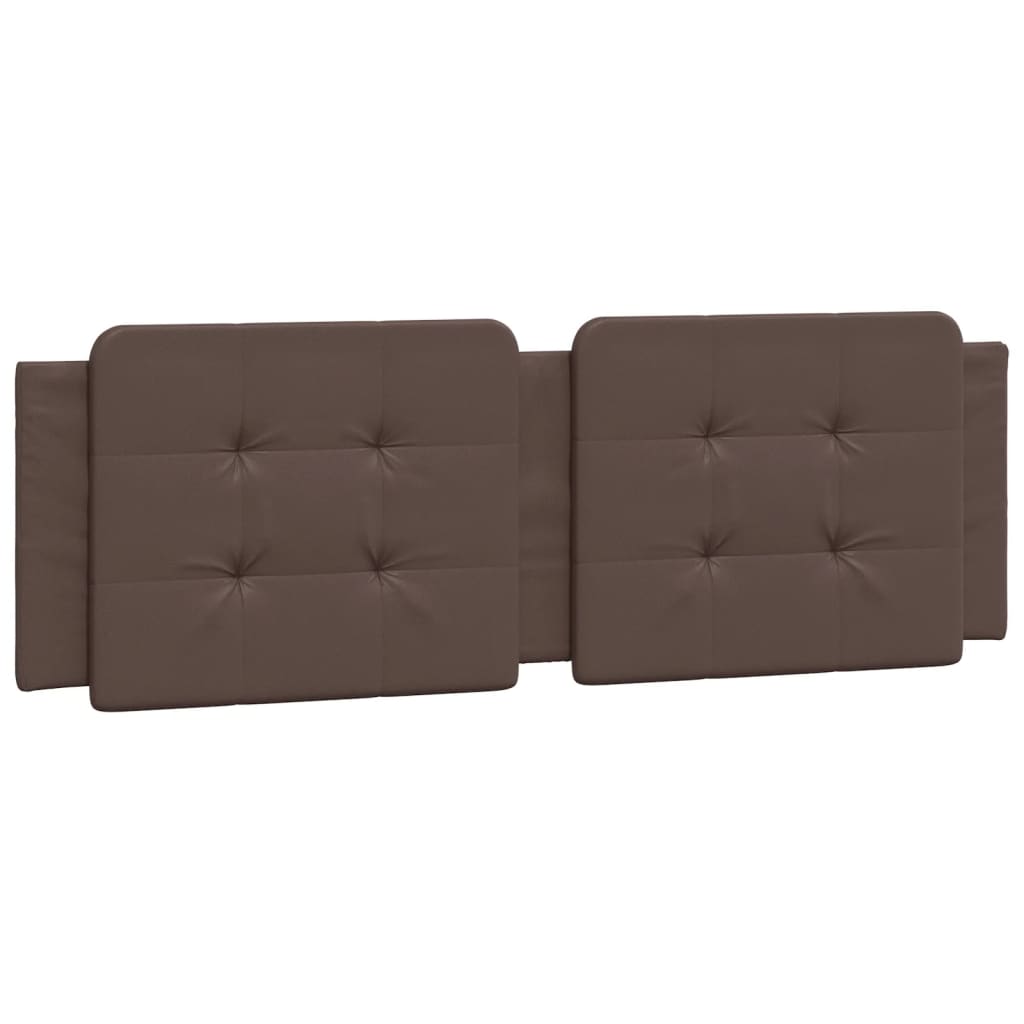 vidaXL Cabecero de cama acolchado cuero sintético marrón 160 cm