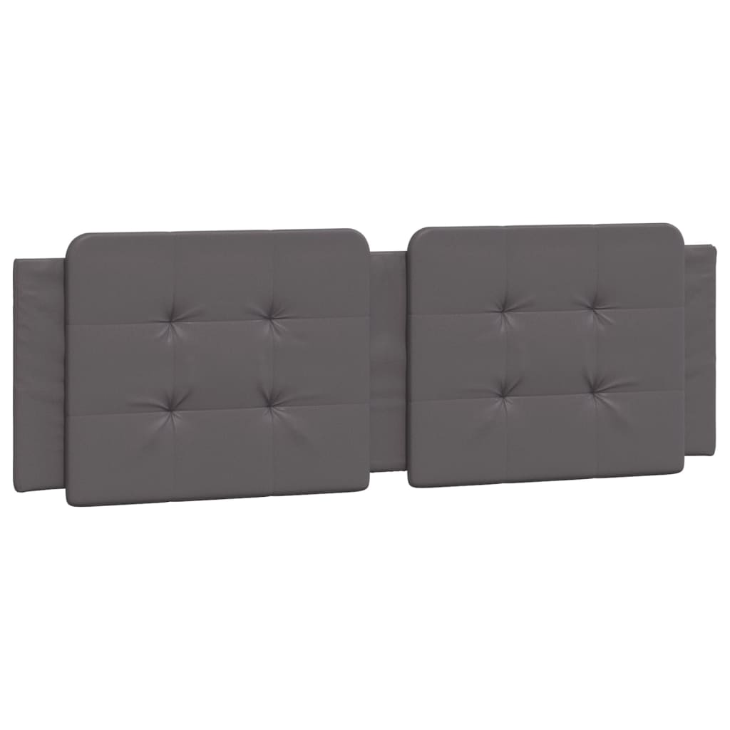 vidaXL Cabecero de cama acolchado cuero sintético gris 160 cm