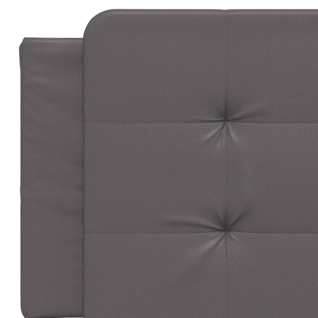 vidaXL Cabecero de cama acolchado cuero sintético gris 160 cm