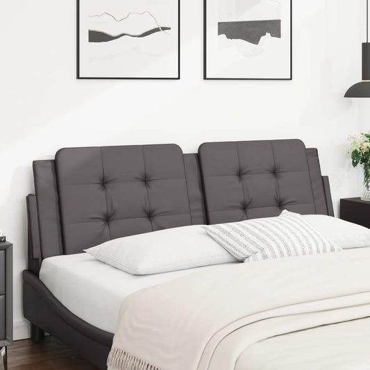 vidaXL Cabecero de cama acolchado cuero sintético gris 160 cm