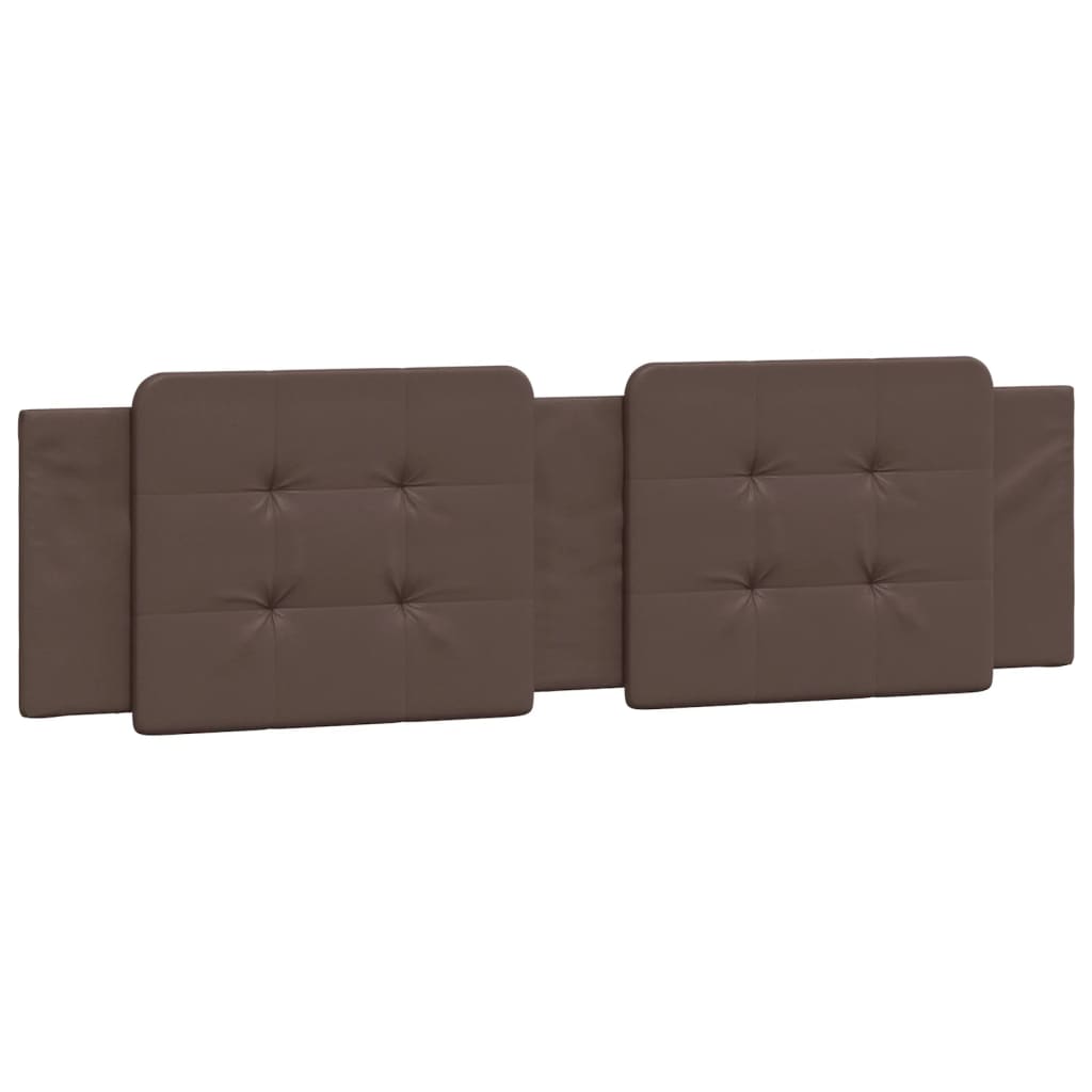 vidaXL Cabecero de cama acolchado cuero sintético marrón 180 cm