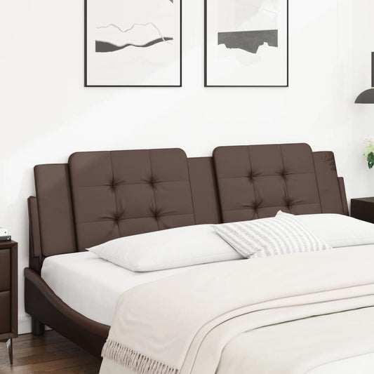 vidaXL Cabecero de cama acolchado cuero sintético marrón 180 cm