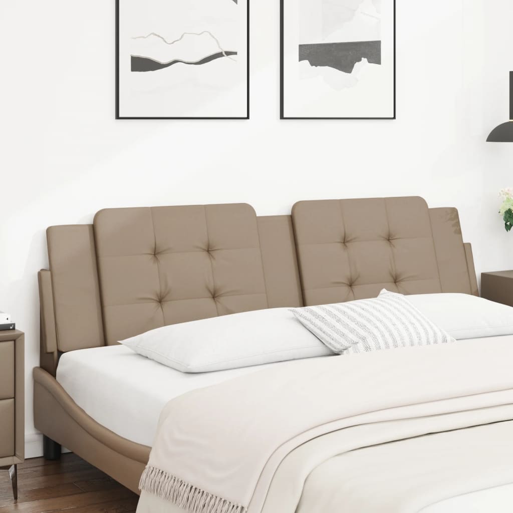 vidaXL Cabecero de cama acolchado cuero sintético capuchino 180 cm