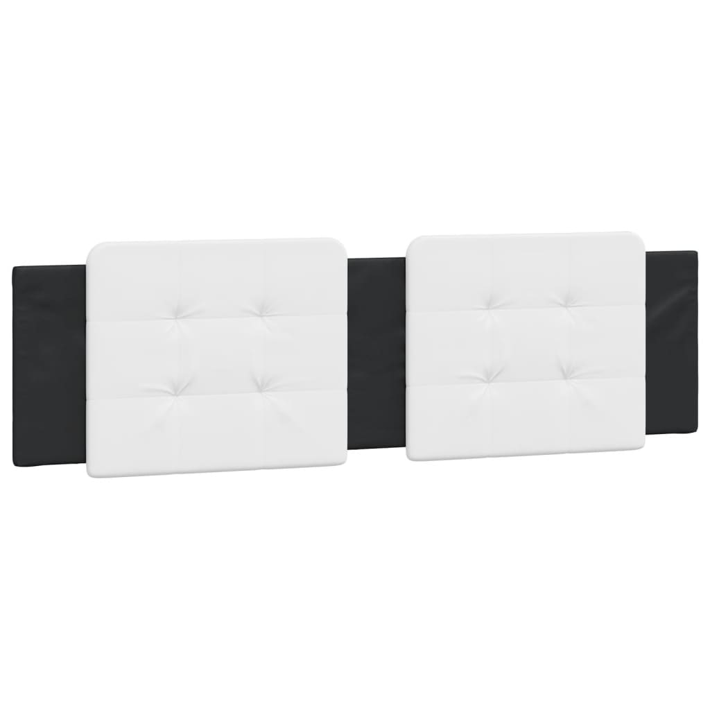 vidaXL Cabecero de cama acolchado cuero sintético blanco negro 180 cm