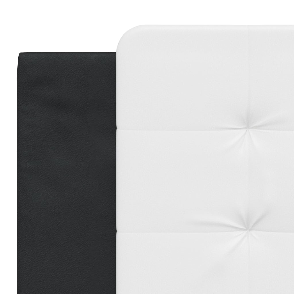 vidaXL Cabecero de cama acolchado cuero sintético blanco negro 180 cm