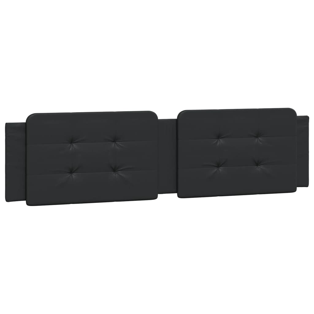 vidaXL Cabecero de cama acolchado cuero sintético negro 200 cm