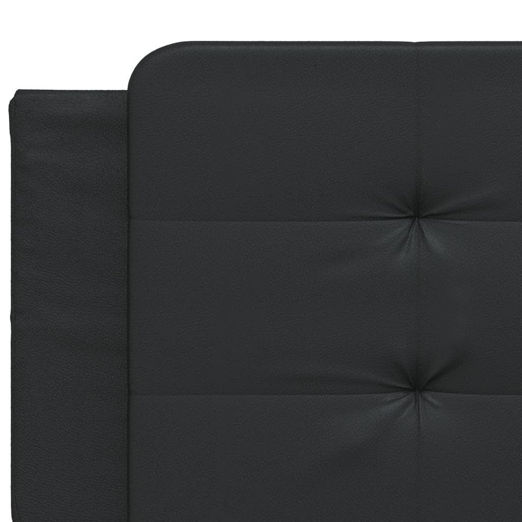 vidaXL Cabecero de cama acolchado cuero sintético negro 200 cm