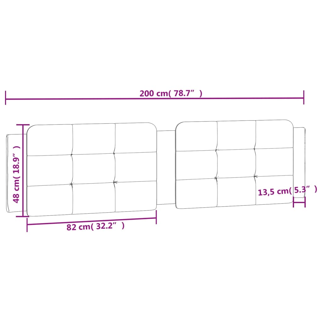 vidaXL Cabecero de cama acolchado cuero sintético negro 200 cm