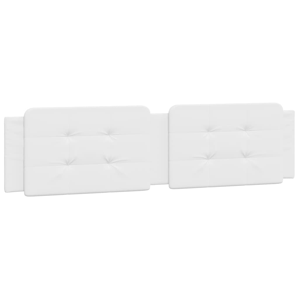 vidaXL Cabecero de cama acolchado cuero sintético blanco 200 cm