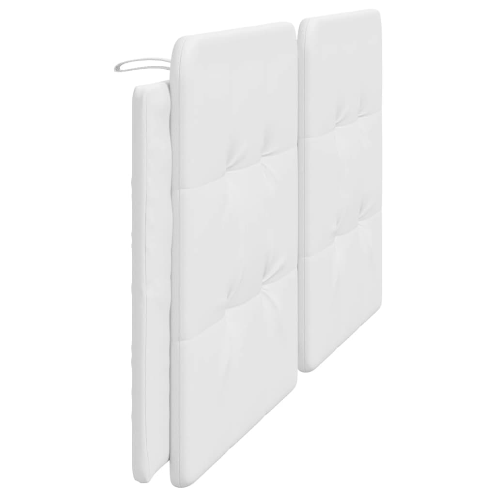 vidaXL Cabecero de cama acolchado cuero sintético blanco 200 cm