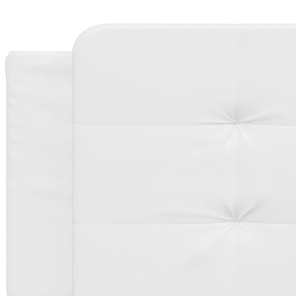 vidaXL Cabecero de cama acolchado cuero sintético blanco 200 cm