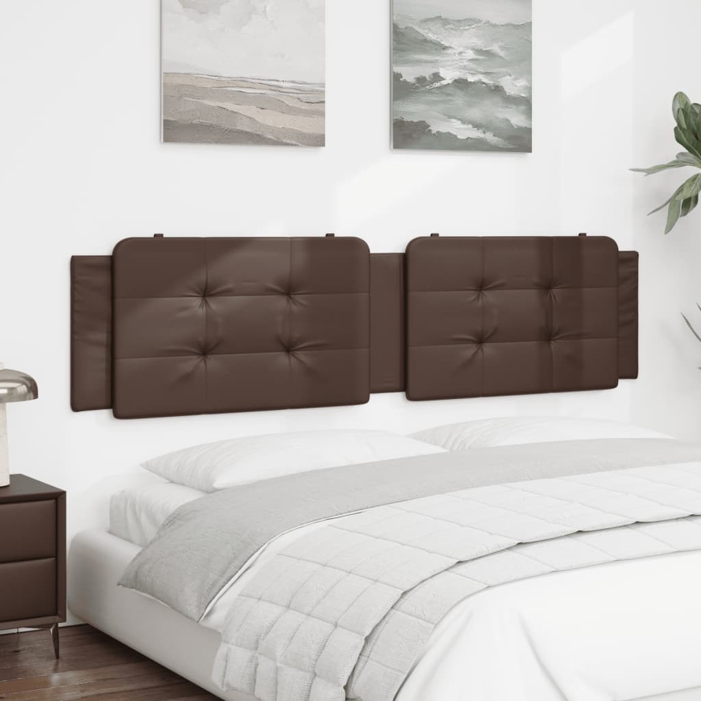 vidaXL Cabecero de cama acolchado cuero sintético marrón 200 cm