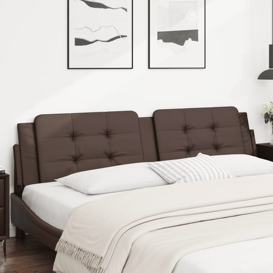 vidaXL Cabecero de cama acolchado cuero sintético marrón 200 cm