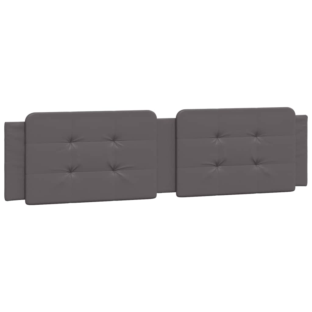 vidaXL Cabecero de cama acolchado cuero sintético gris 200 cm