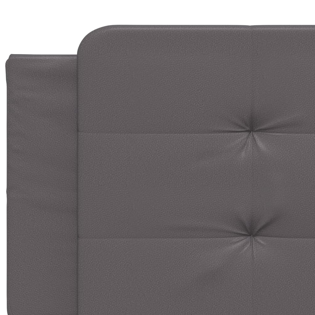 vidaXL Cabecero de cama acolchado cuero sintético gris 200 cm